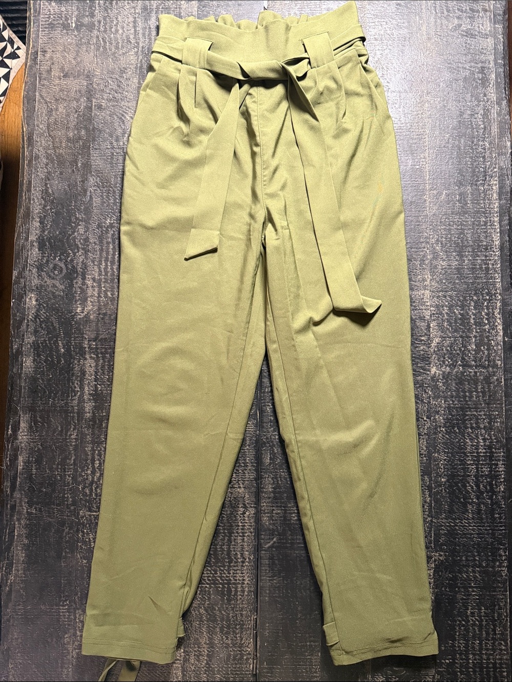 Grace Karin Olive Green Paperbag Waist Tie vintage retro pinup pants